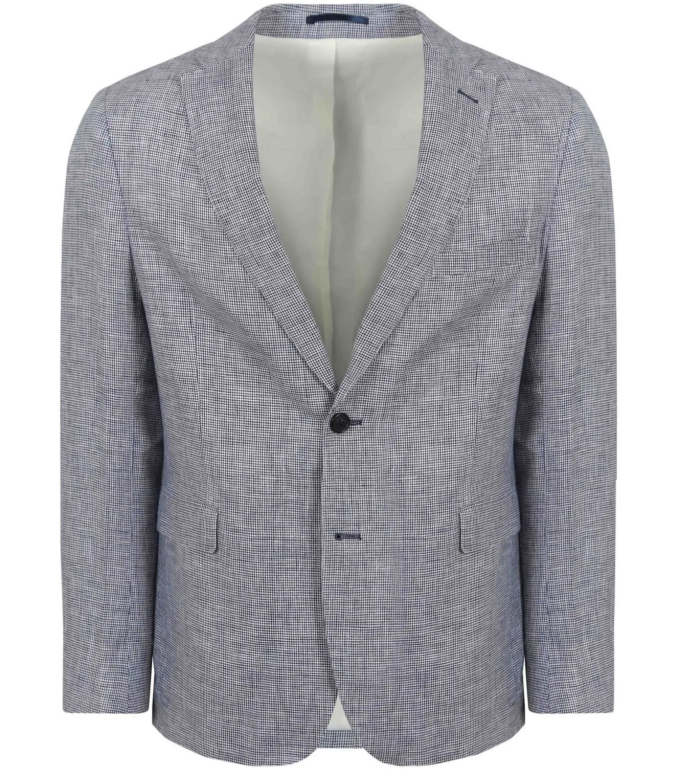 Blazer Pepita Linnen Blauw