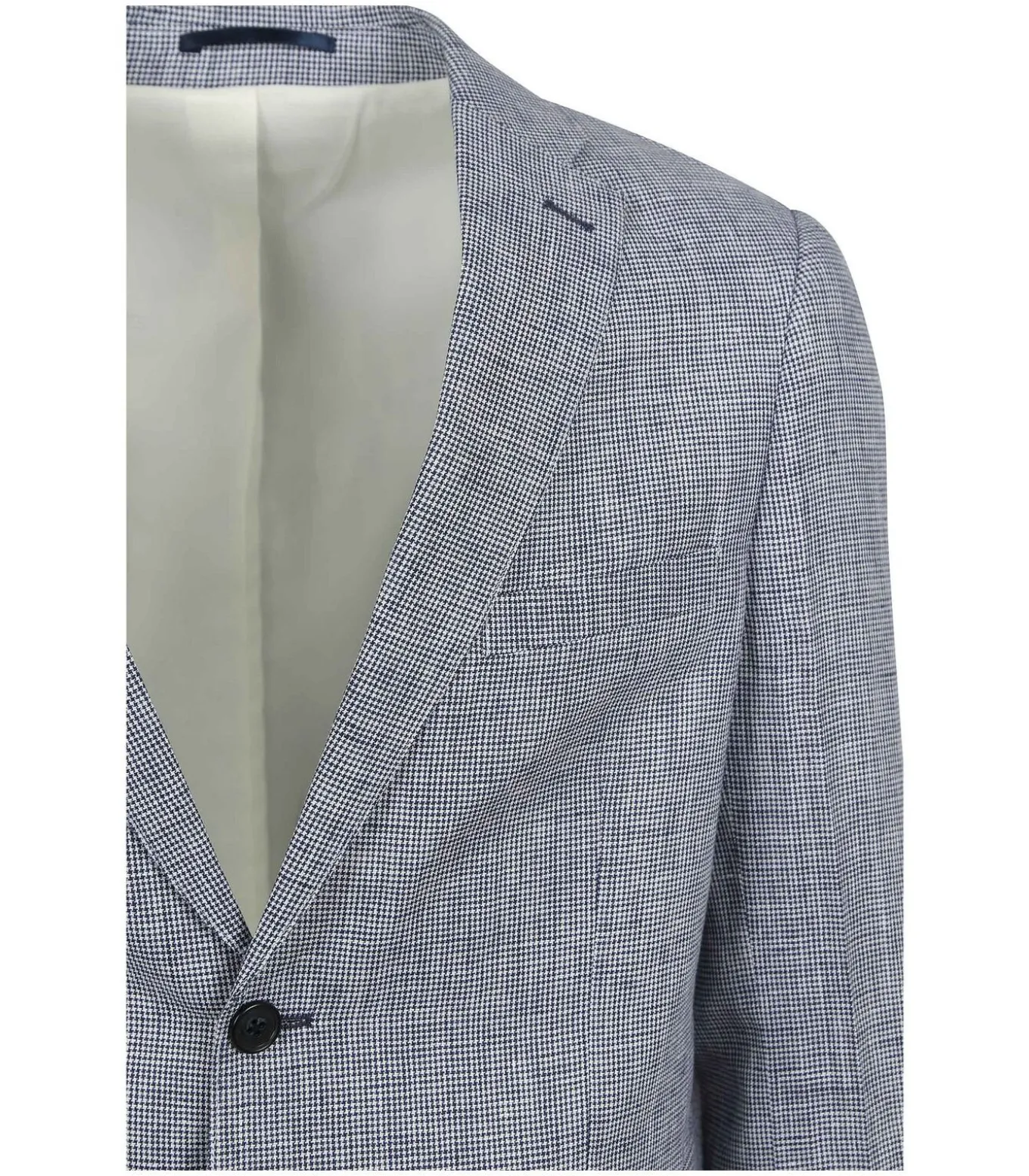 Blazer Pepita Linnen Blauw