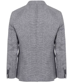 Blazer Pepita Linnen Blauw