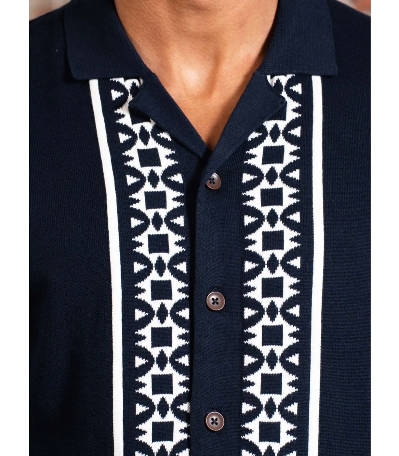 Border resort shirt - dark navy