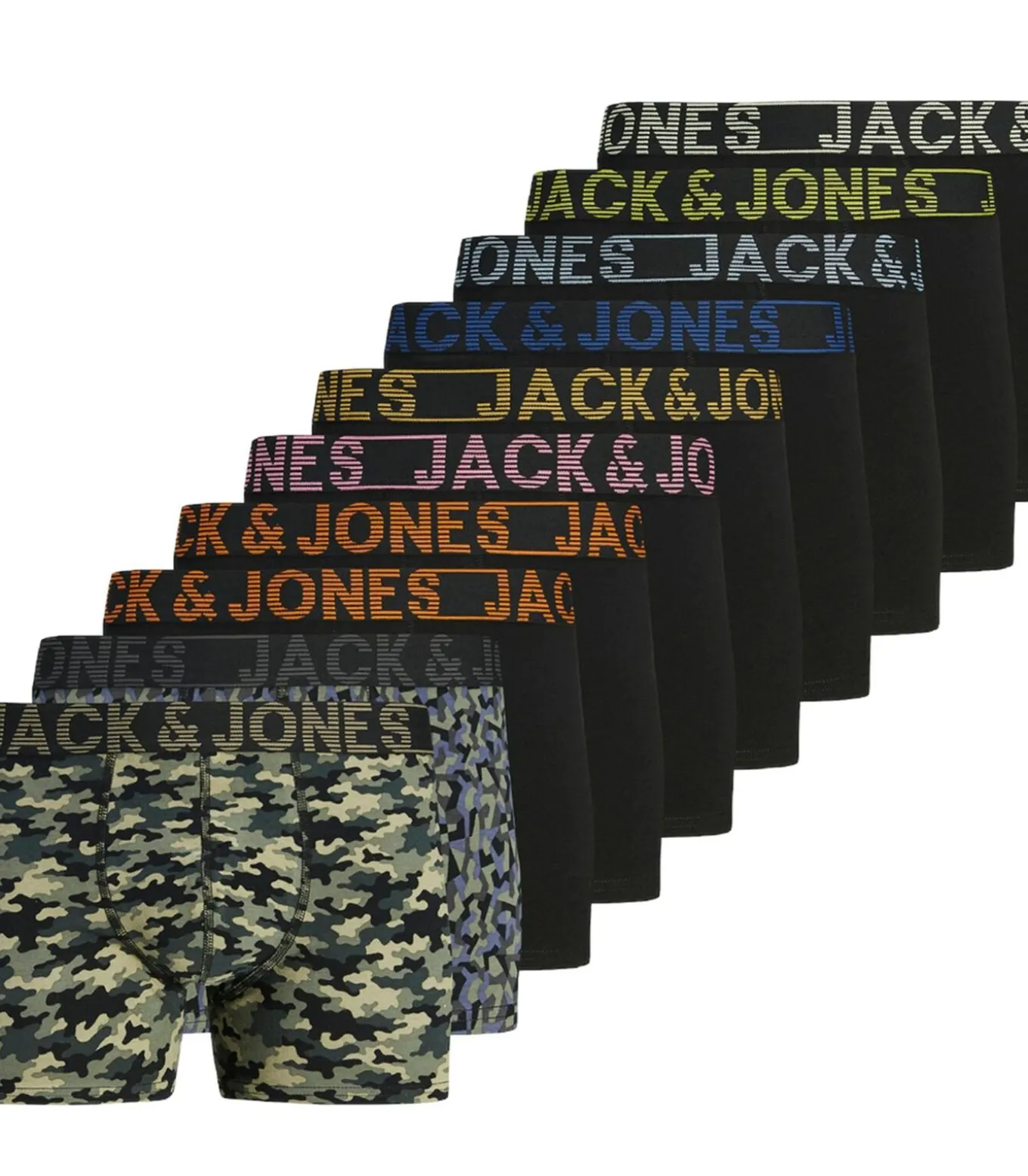 Boxershorts JACSOLID Set van 10