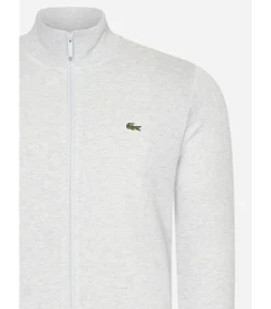Brushed fleece zip through sweater - Silver Chine