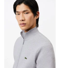 Brushed fleece zip through sweater - Silver Chine