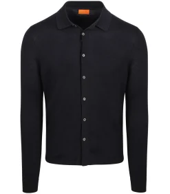 Cardigan Shirt Merino Navy