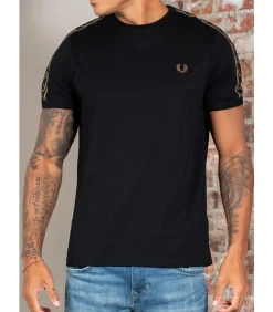 Contrast tape ringer t-shirt - black shaded stone