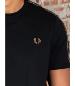 Contrast tape ringer t-shirt - black shaded stone