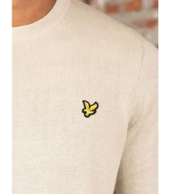 Cotton merino crew neck jumper - grey taupe