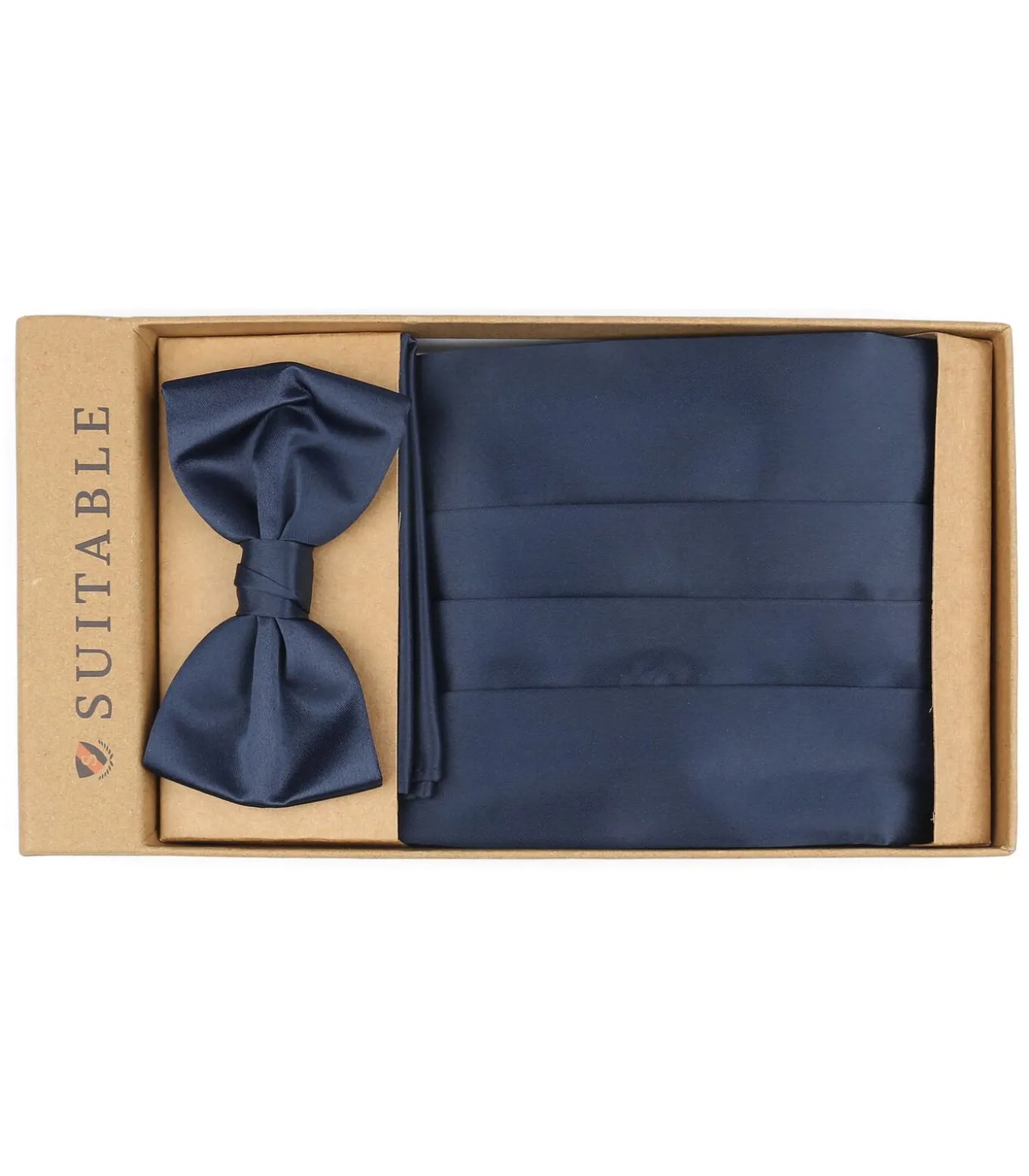 Cumberband Strik Pochet Set Navy