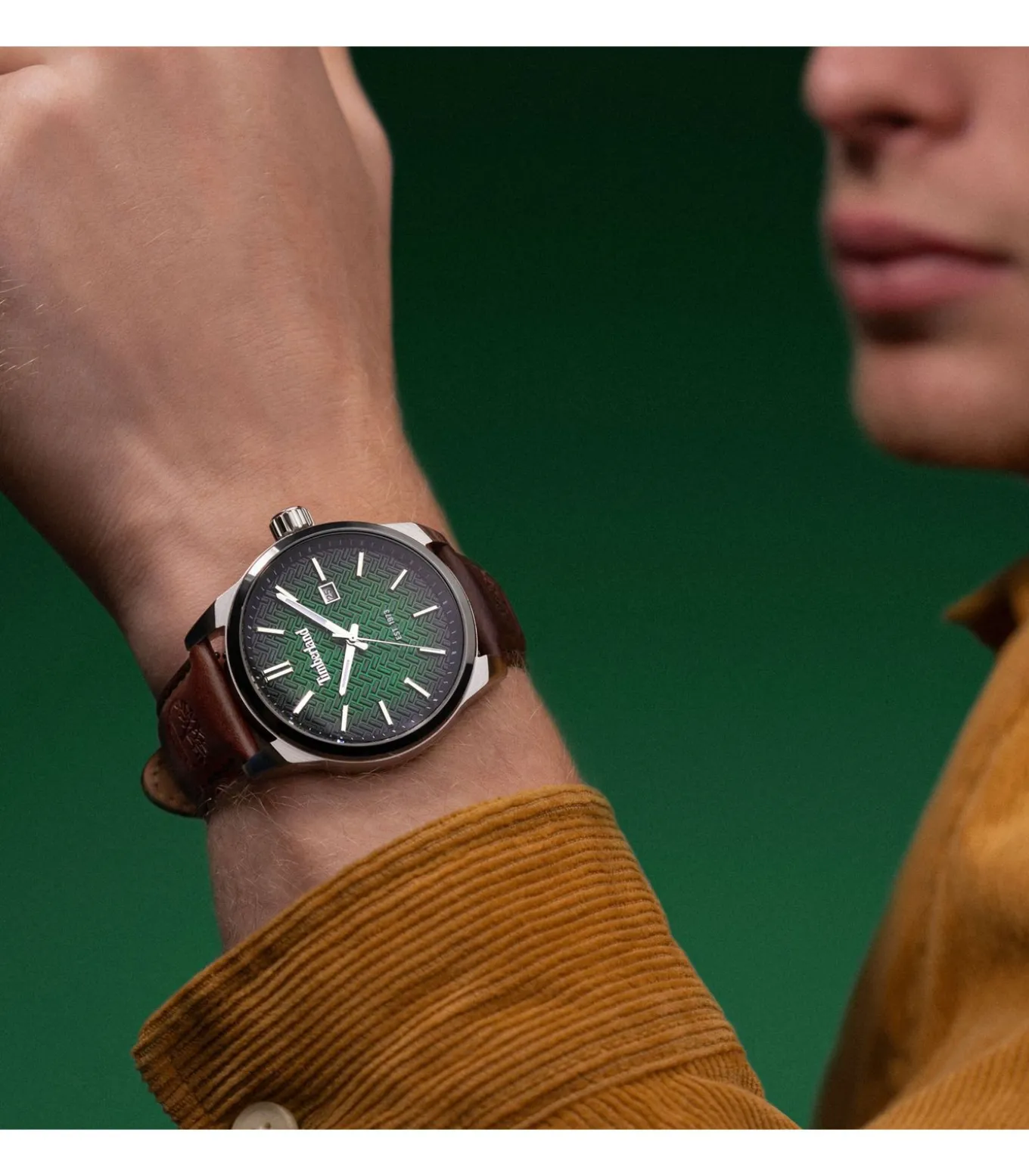 Datum horloge Henniker II Green - Brown