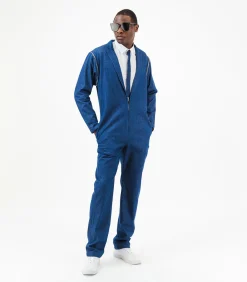 Denim jumpsuit met rits