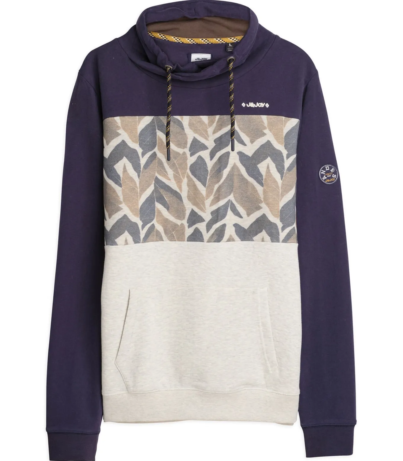 Driekleurige herensweater met ritszak