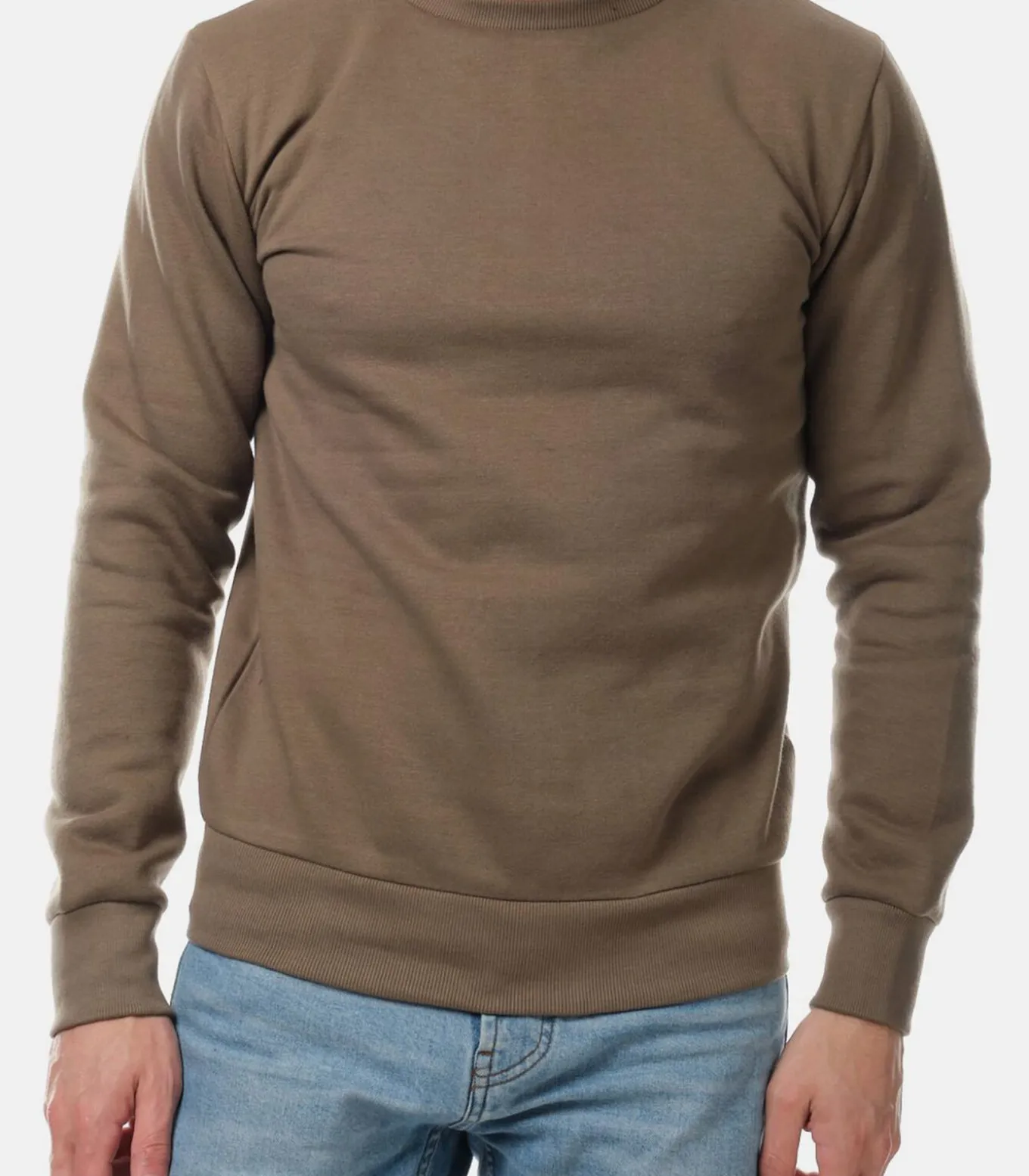 Effen sweatshirt met ronde hals