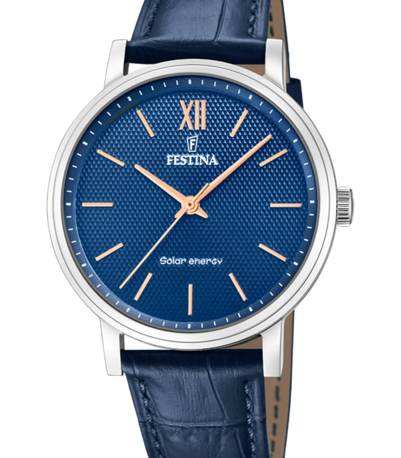 Festina heren blauw solar energy leer