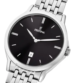 Festina heren zwart classics staal horloge armband