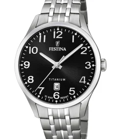 Festina Heren Zwart Titanium Horloge Armband