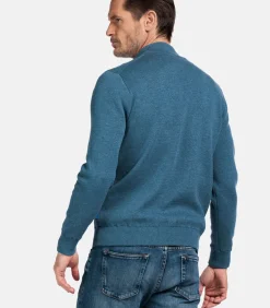 Fijngebreid katoen-cashmere trui - Mid Denim