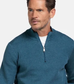 Fijngebreid katoen-cashmere trui - Mid Denim