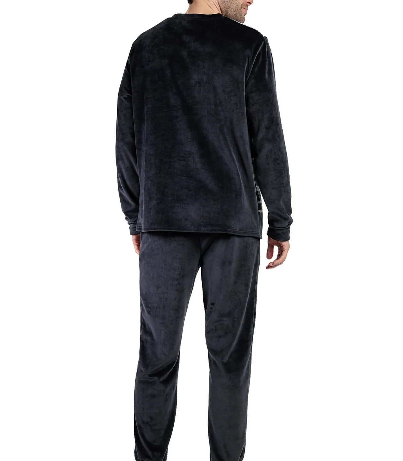 Fluwelen pyjama broek top lange mouwen Stripe Hype