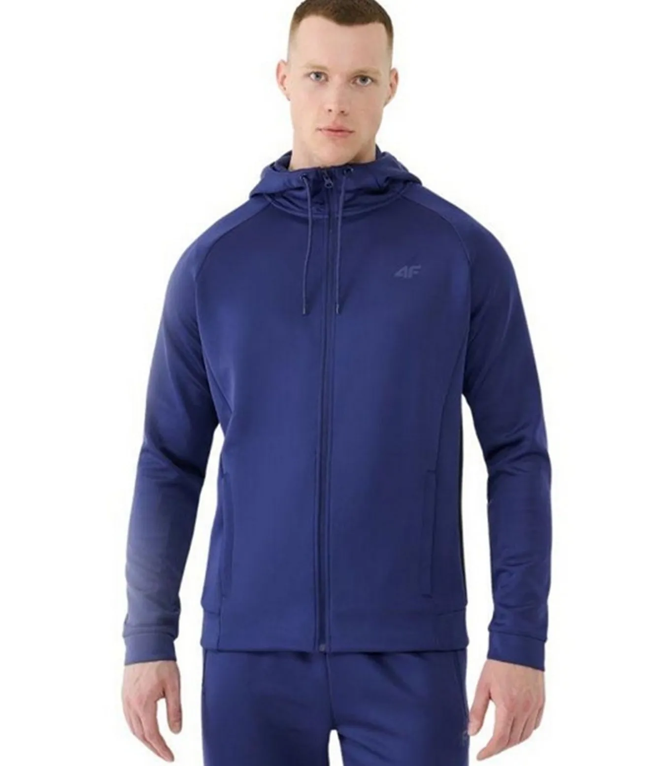 FNK M513 - Trui met kap Met Volledige Ritssluiting - Marineblauw