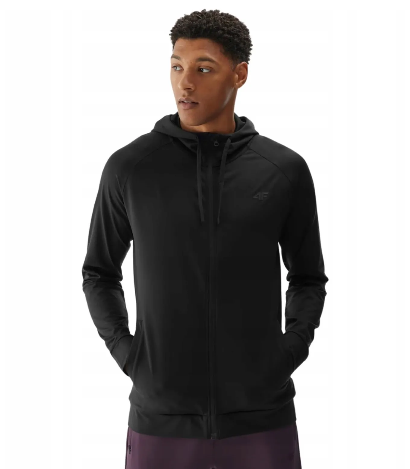 4FWAW24TFSWM403 - Hoodie Met Volledige Ritssluiting - Zwart