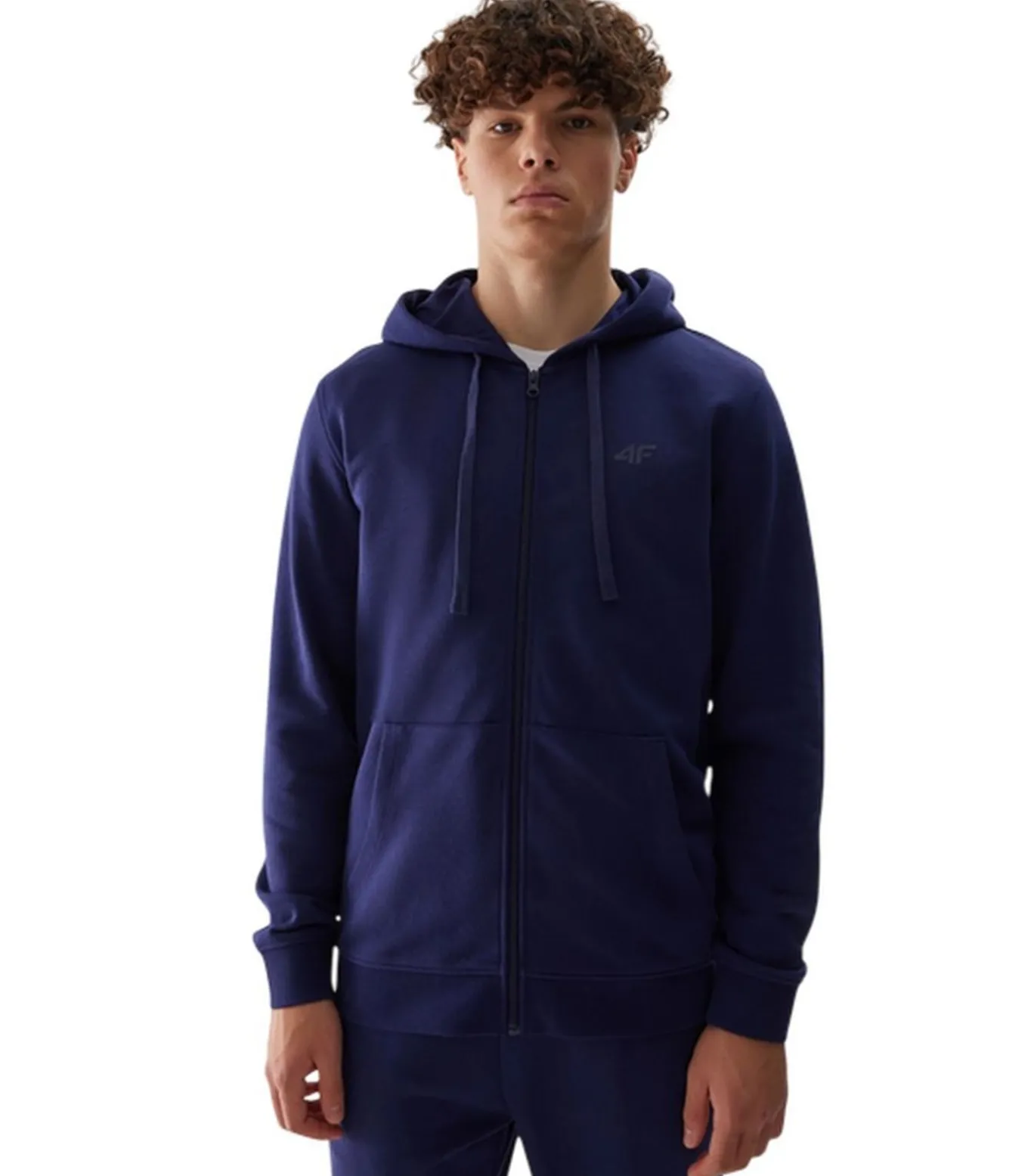 4FWSS24TSWSM0951 - Hoodie Met Volledige Ritssluiting - Marineblauw