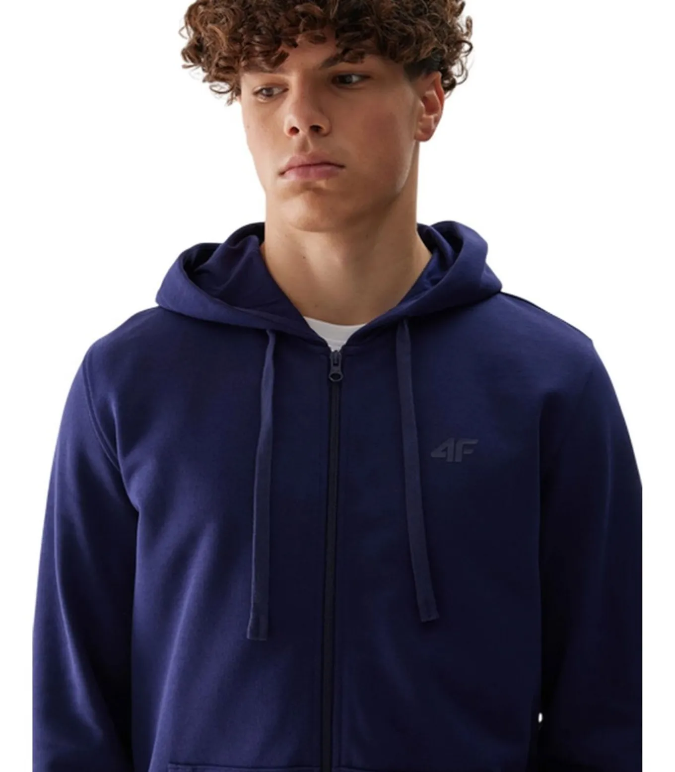 4FWSS24TSWSM0951 - Hoodie Met Volledige Ritssluiting - Marineblauw
