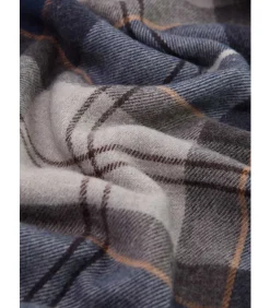 Galingale tartan scarf - grey midnight tartan
