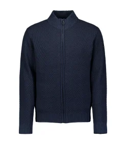 Gebreid vest met zware melangestructuur