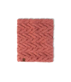 Gebreide & fleece nekwarmer Caryn Crimson