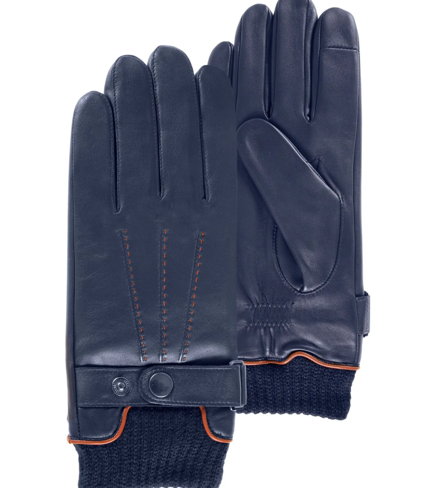 Gebreide herenhandschoenen Navy