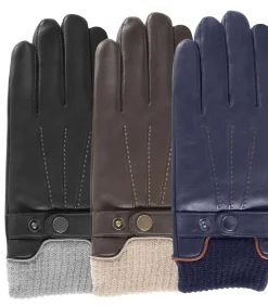 Gebreide herenhandschoenen Navy