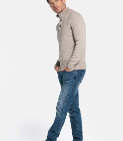 Gebreide wolmix pullover - Dark Sand