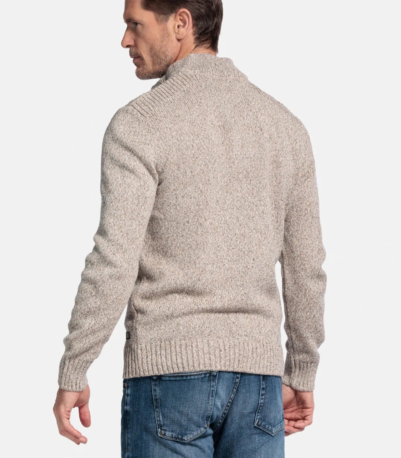 Gebreide wolmix pullover - Dark Sand