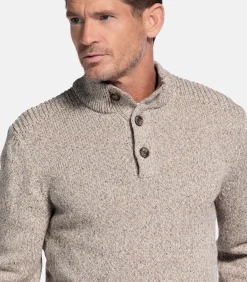 Gebreide wolmix pullover - Dark Sand
