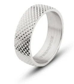 Gekartelde Heren Ring - Zilver Kleurig - Staal