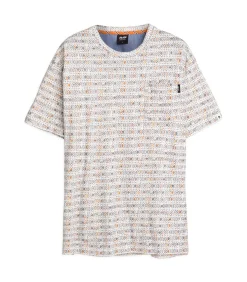 Geometrisch wit heren t-shirt