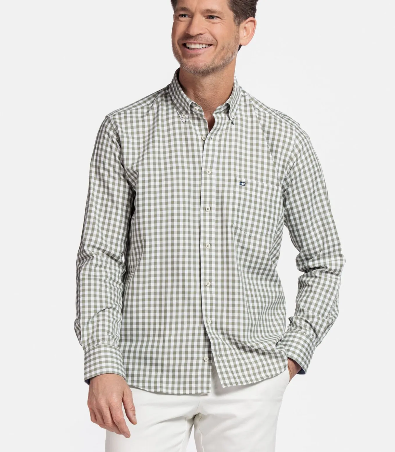 Giordano Ivy Geruit Overhemd – Groen