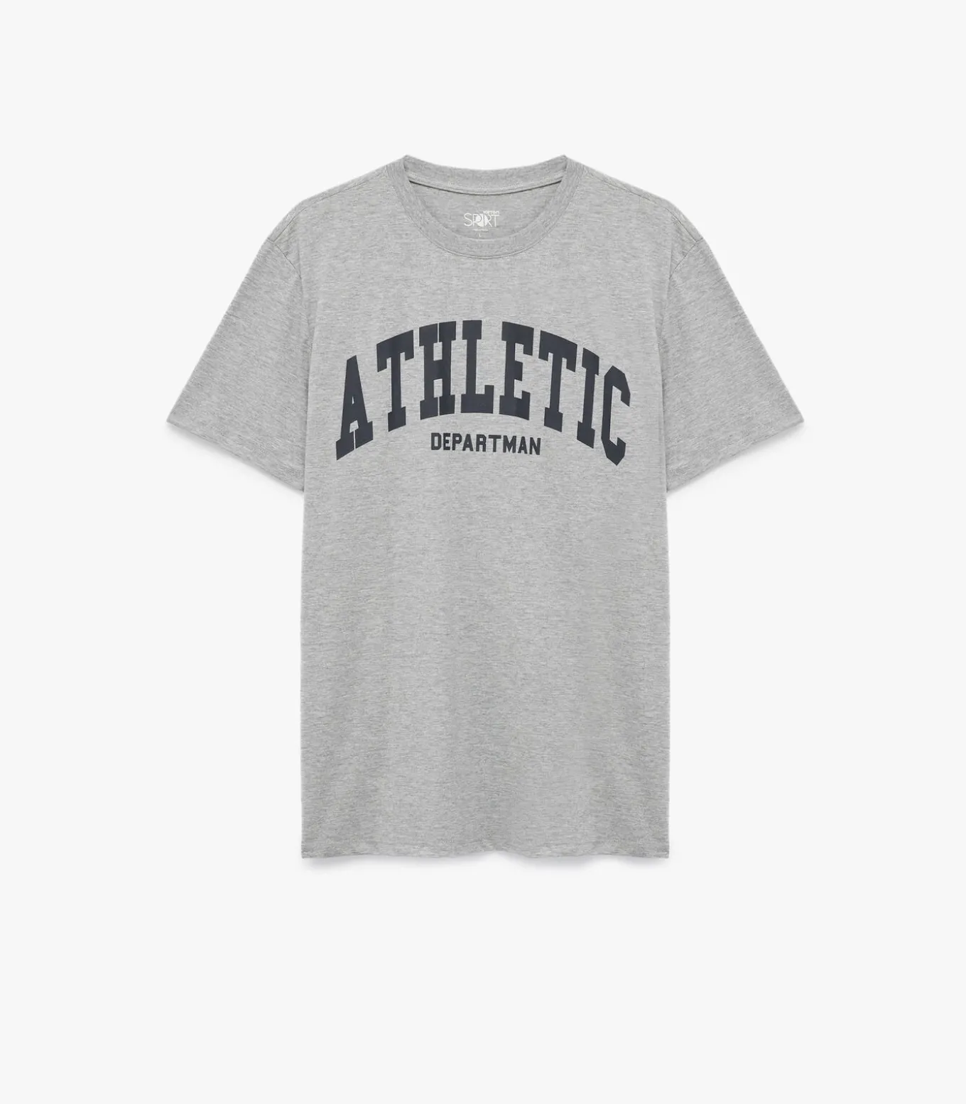 Grijs T-shirt Korte Mouwen Ronde Hals Bedrukt