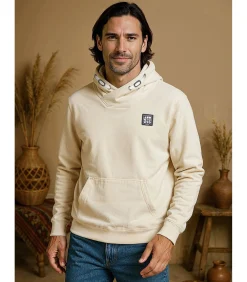 Grijze herensweater met kangoeroezak