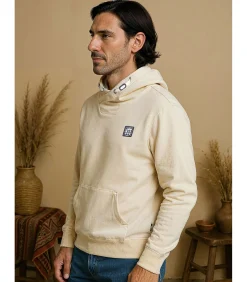 Grijze herensweater met kangoeroezak