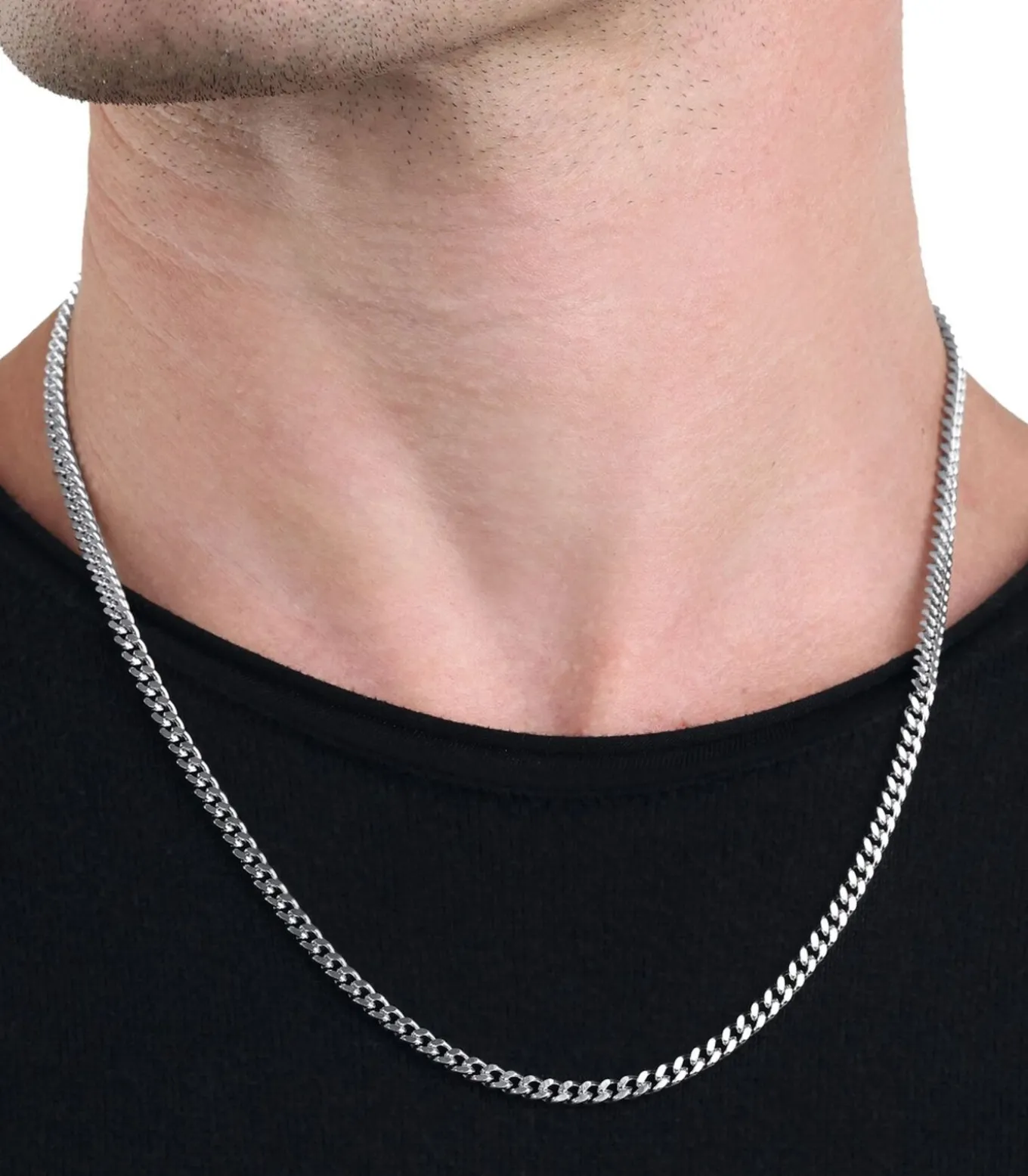 halsketting voor mannen en vrouwen, unisex, roestvrij staal