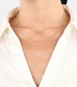 halsketting voor mannen en vrouwen, unisex, goud 375
