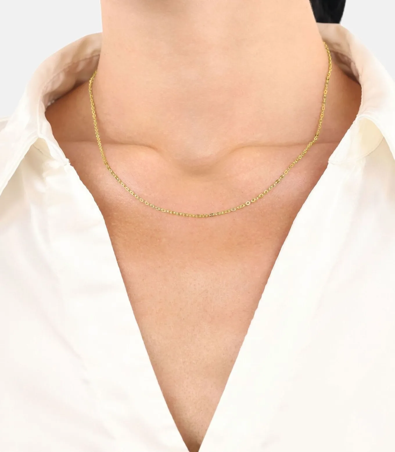 halsketting voor mannen en vrouwen, unisex, goud 375