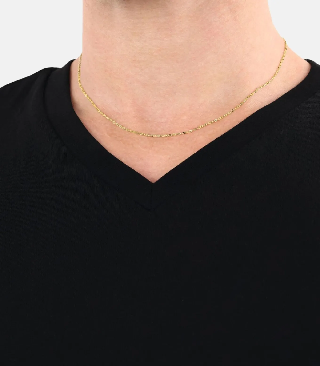 halsketting voor mannen en vrouwen, unisex, goud 375