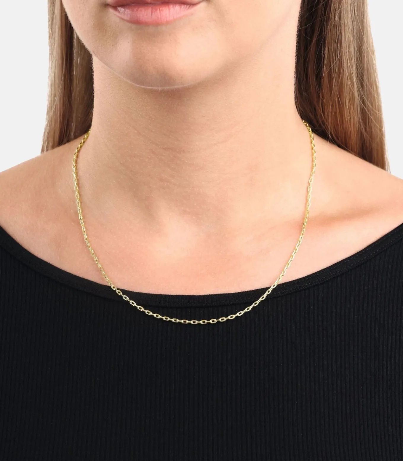 halsketting voor mannen en vrouwen, unisex, goud 375