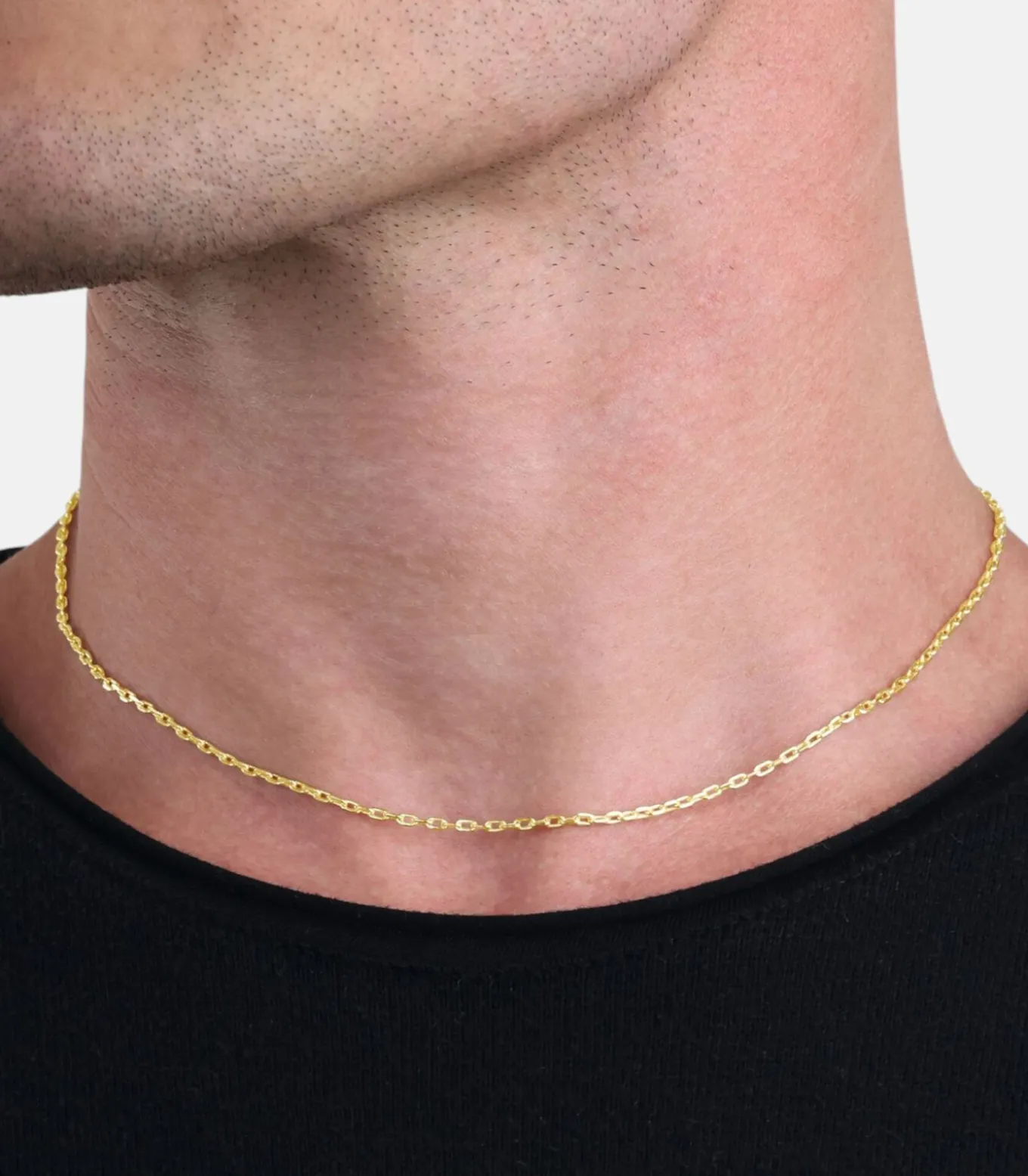 halsketting voor mannen en vrouwen, unisex, goud 375