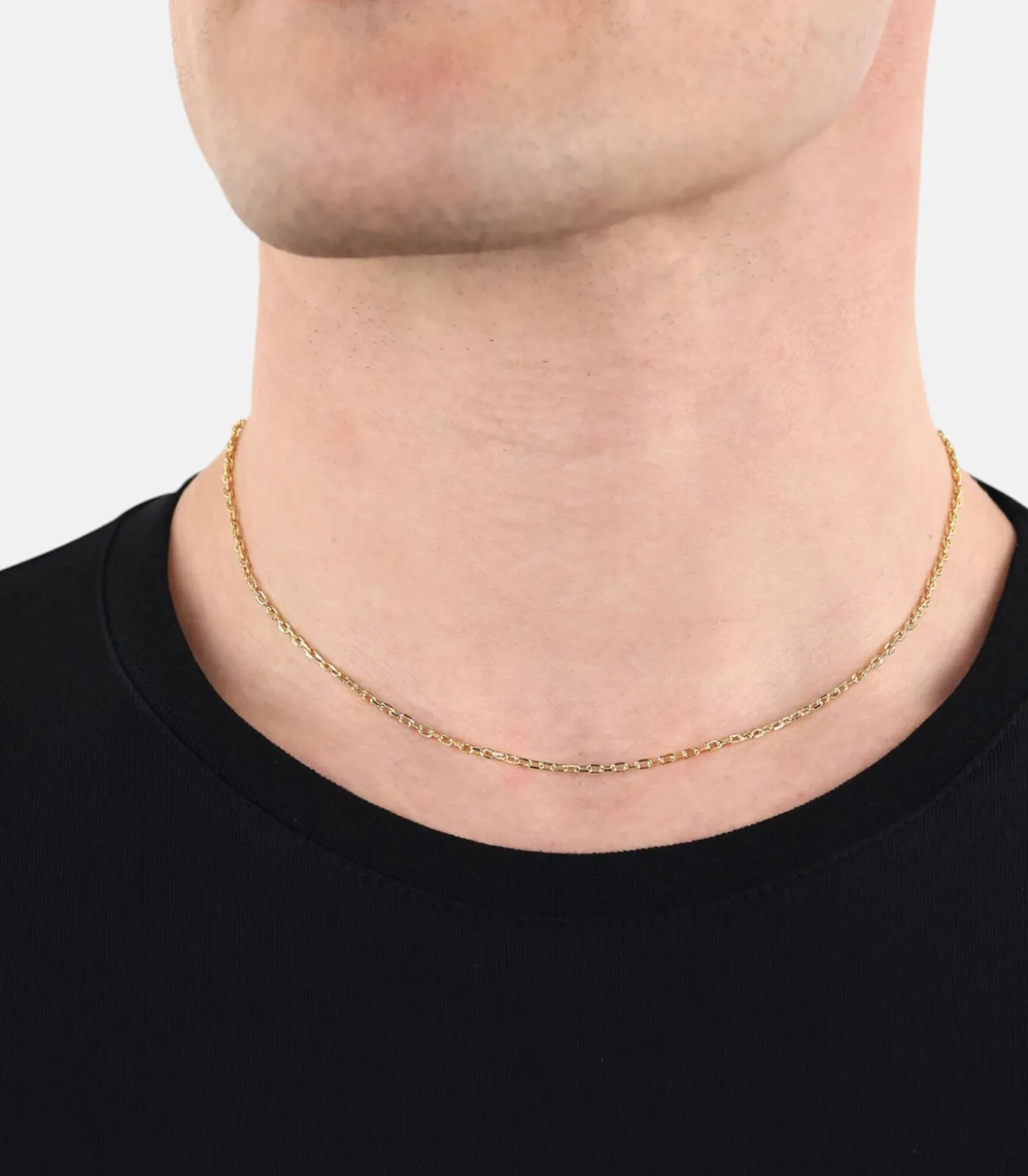 halsketting voor mannen en vrouwen, unisex, goud 375