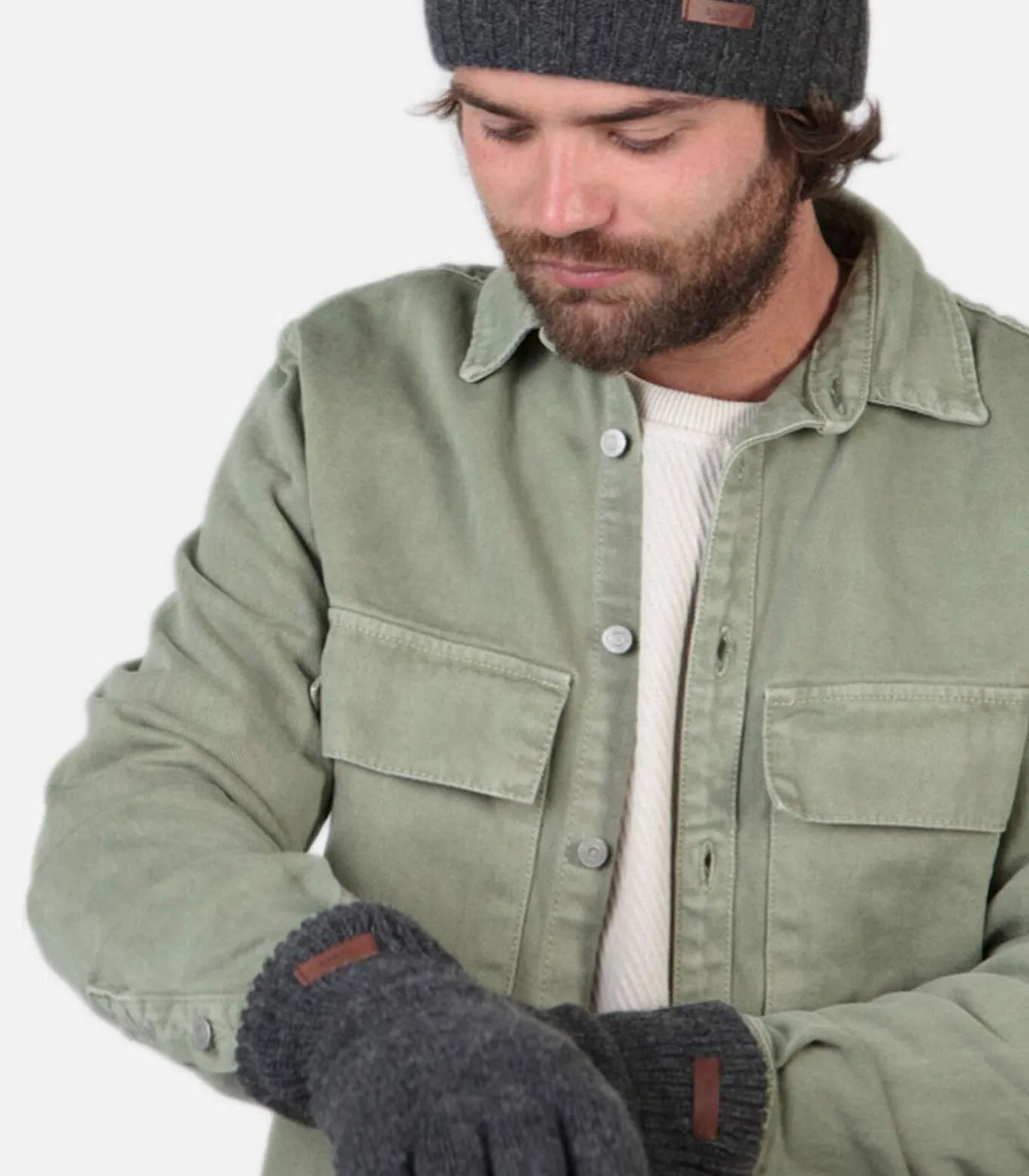 Handschoenen Haakon Lamswol Donkergrijs
