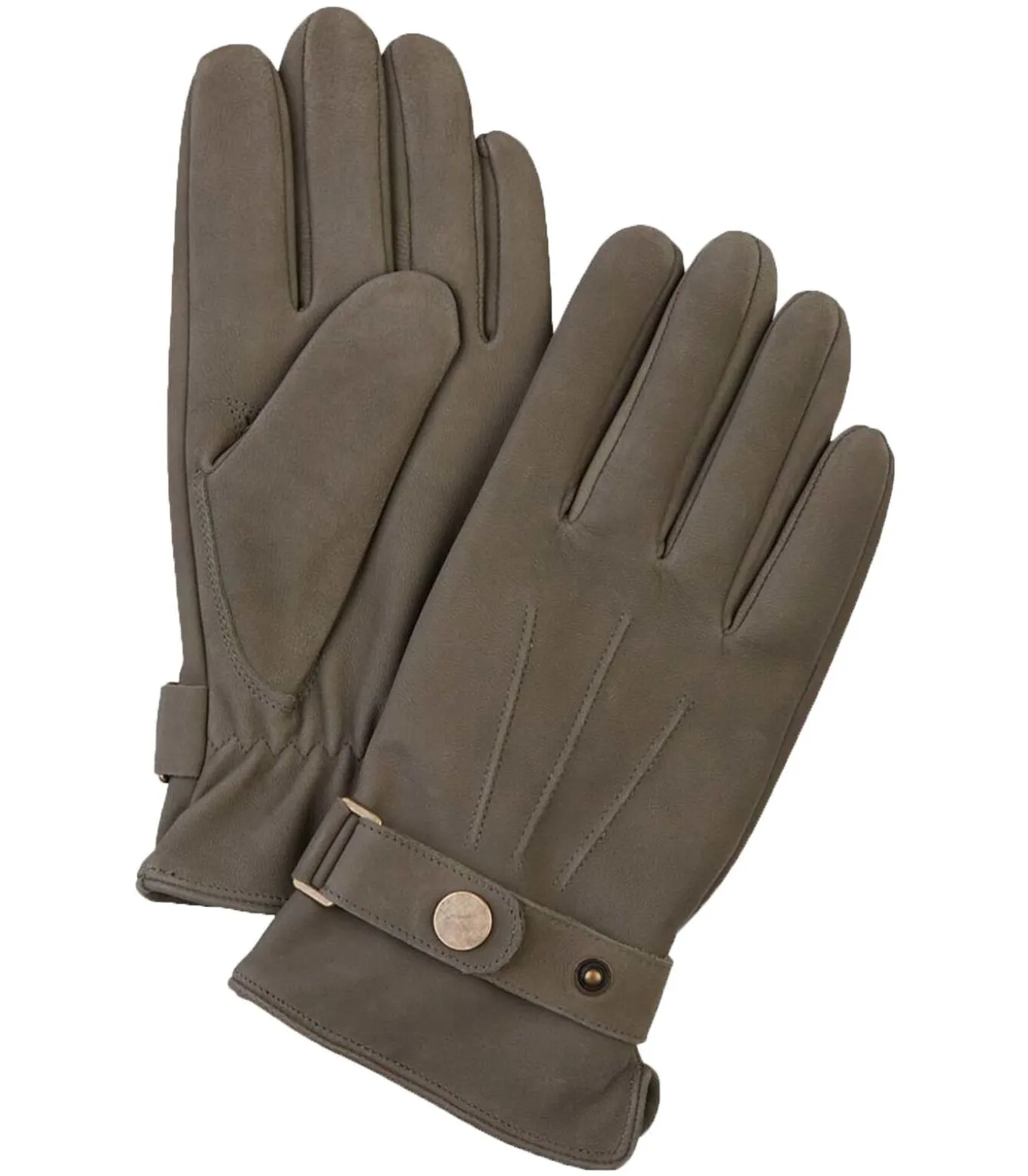 Handschoenen Wol Groen Leer