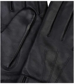 Handschoenen Wol Zwart Leer